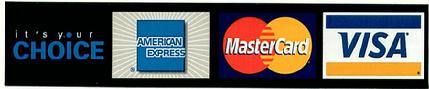 Paragon Electronics accepts Visa mastrcard and American Express for payment